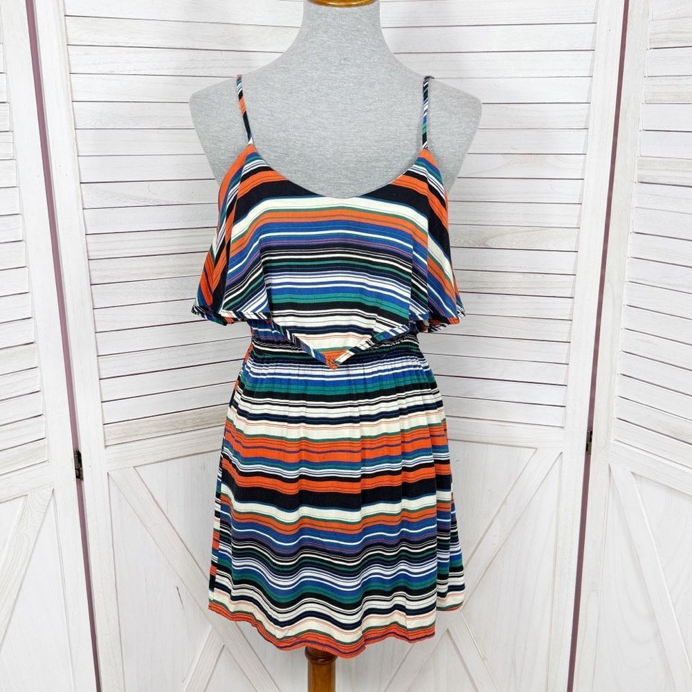 Exotik Y2K Striped Layered‎ Mini Dress Sundress Multicolor Small